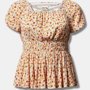 Torrid Crinkle Gauze Cris Cross Back Top size 3